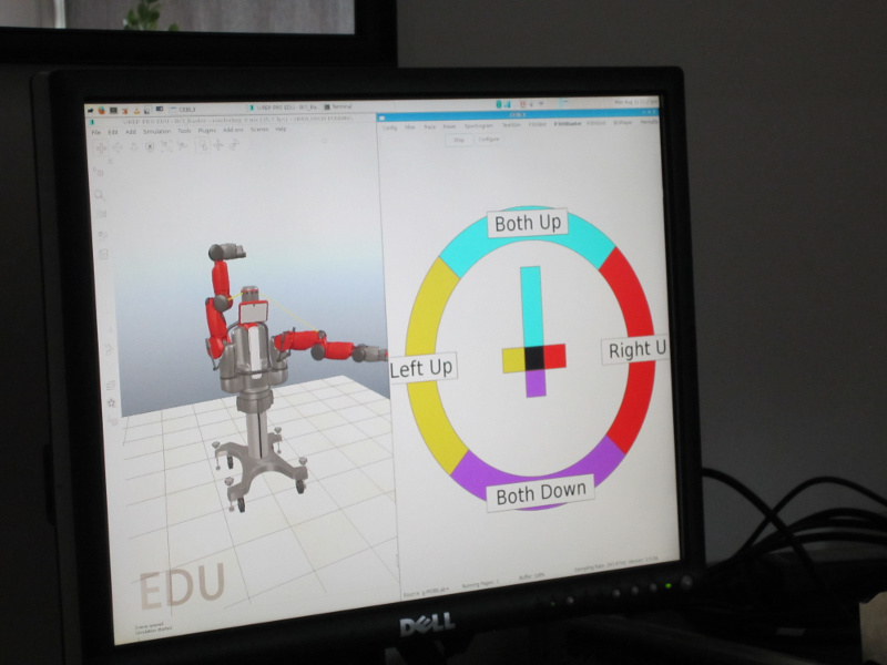 Virtual Baxter robot being controlled using CEBL3